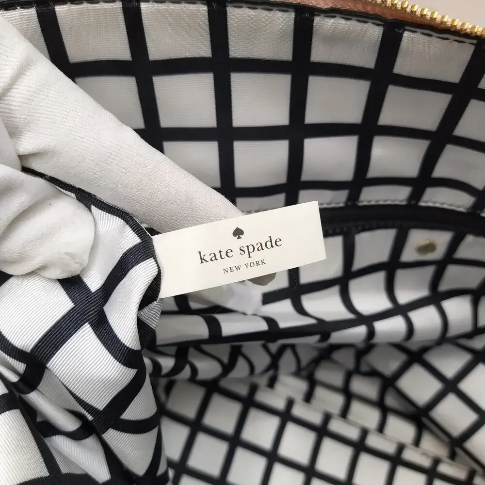 Kate Spade Light Pink Pebbled Leather Double Hanldes Tote Shoulder Bag W/ Mirror